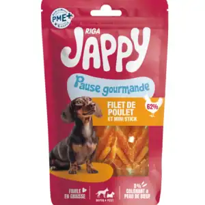 JAPPY Filets de poulet + Stick riche en collagène mini x8 - 65g